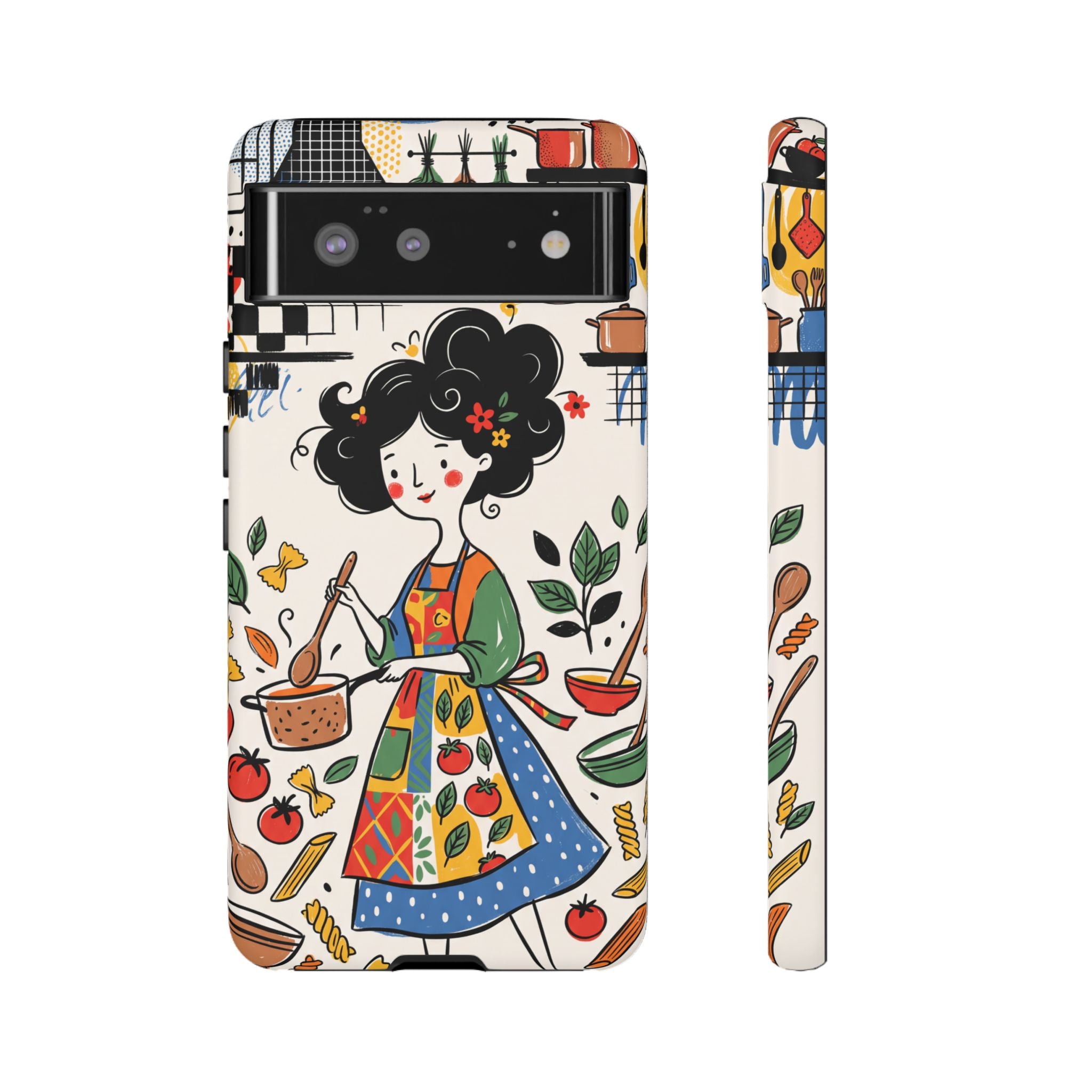 Whimsical Chef Kitchen Illustration Google Pixel Phone Case