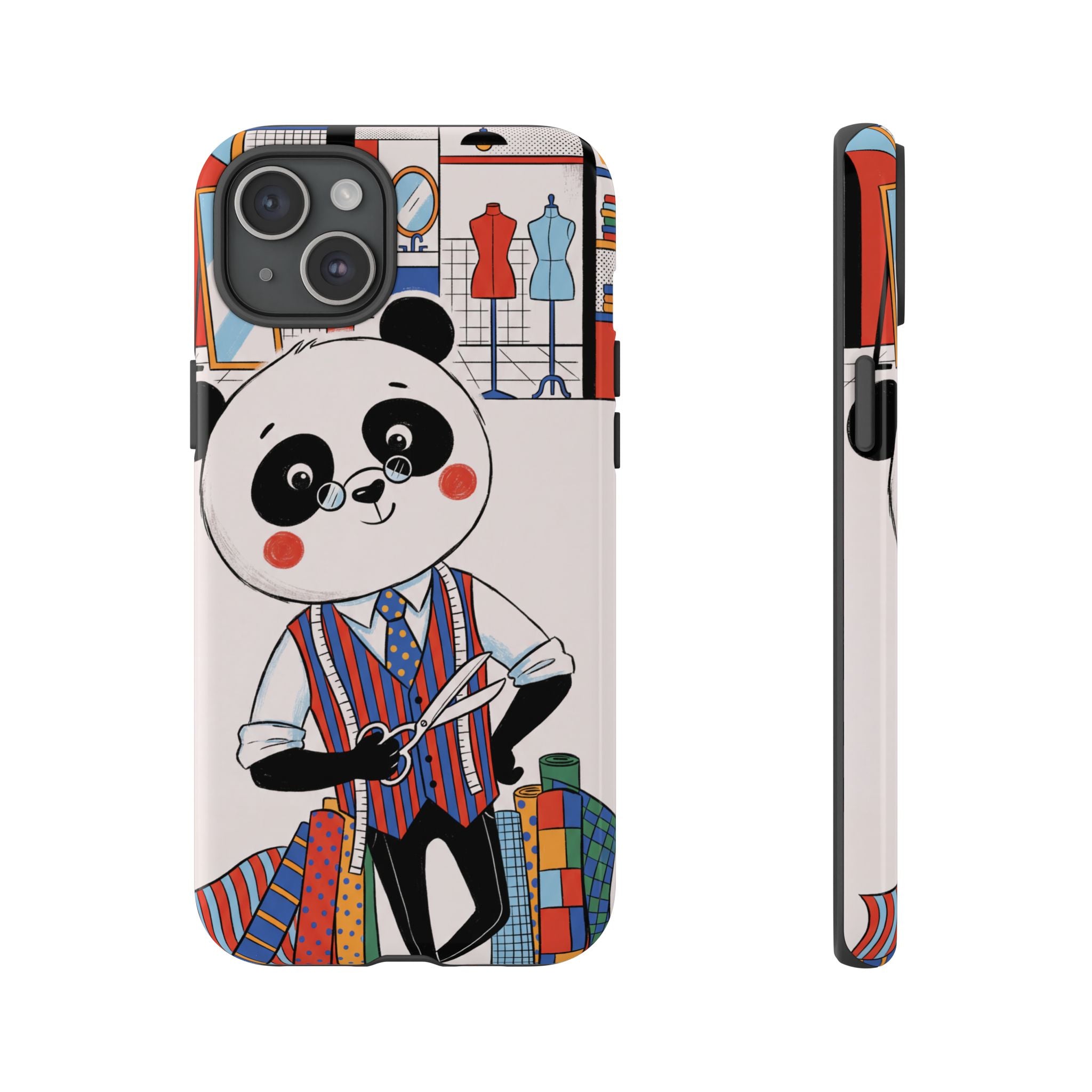 Panda Tailor iPhone Case | Cute Seamstress Cartoon