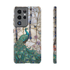 Custodia per Samsung Galaxy con motivo in vetro colorato con pavone