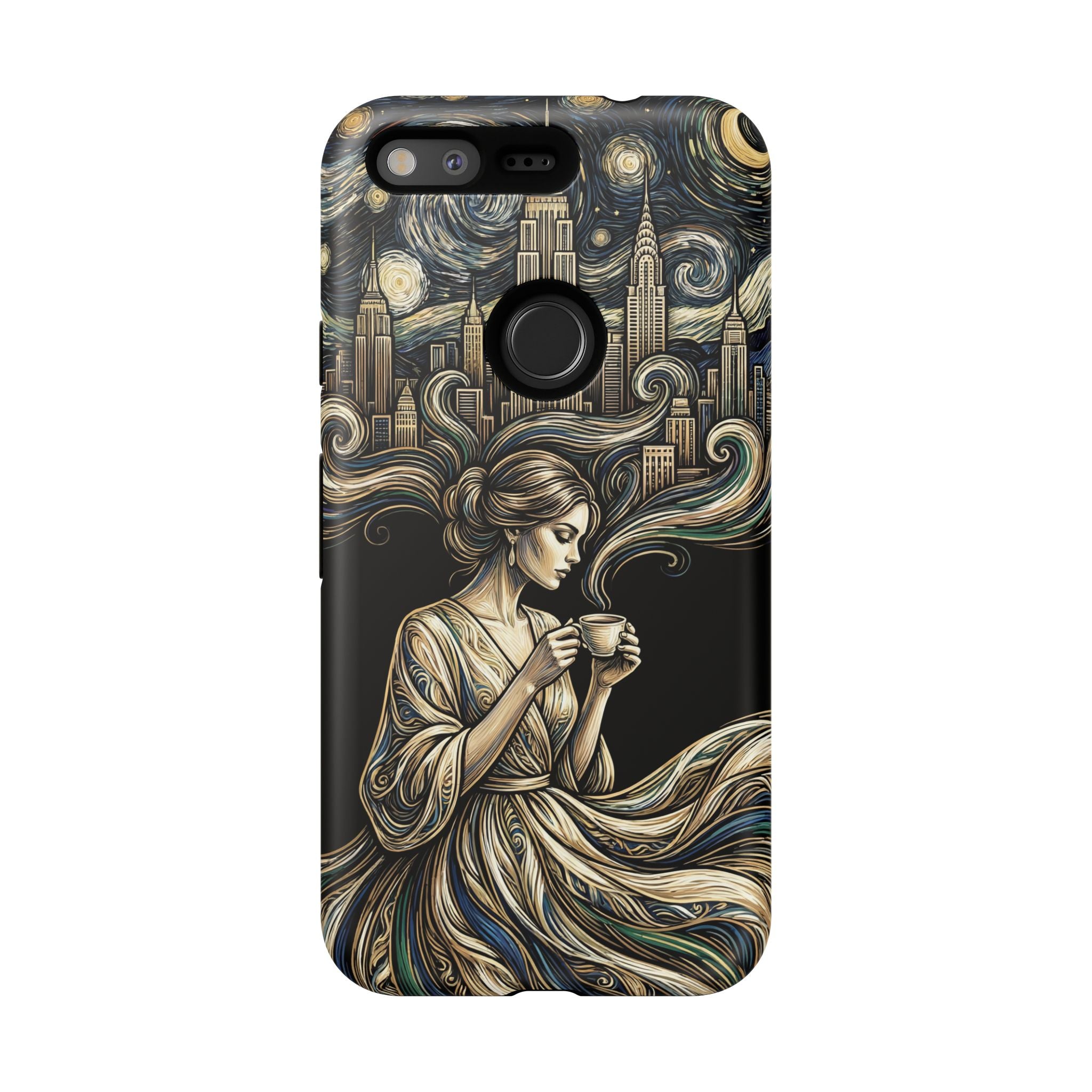 Vintage Cityscape Woman Tea Art Google Pixel Phone Case