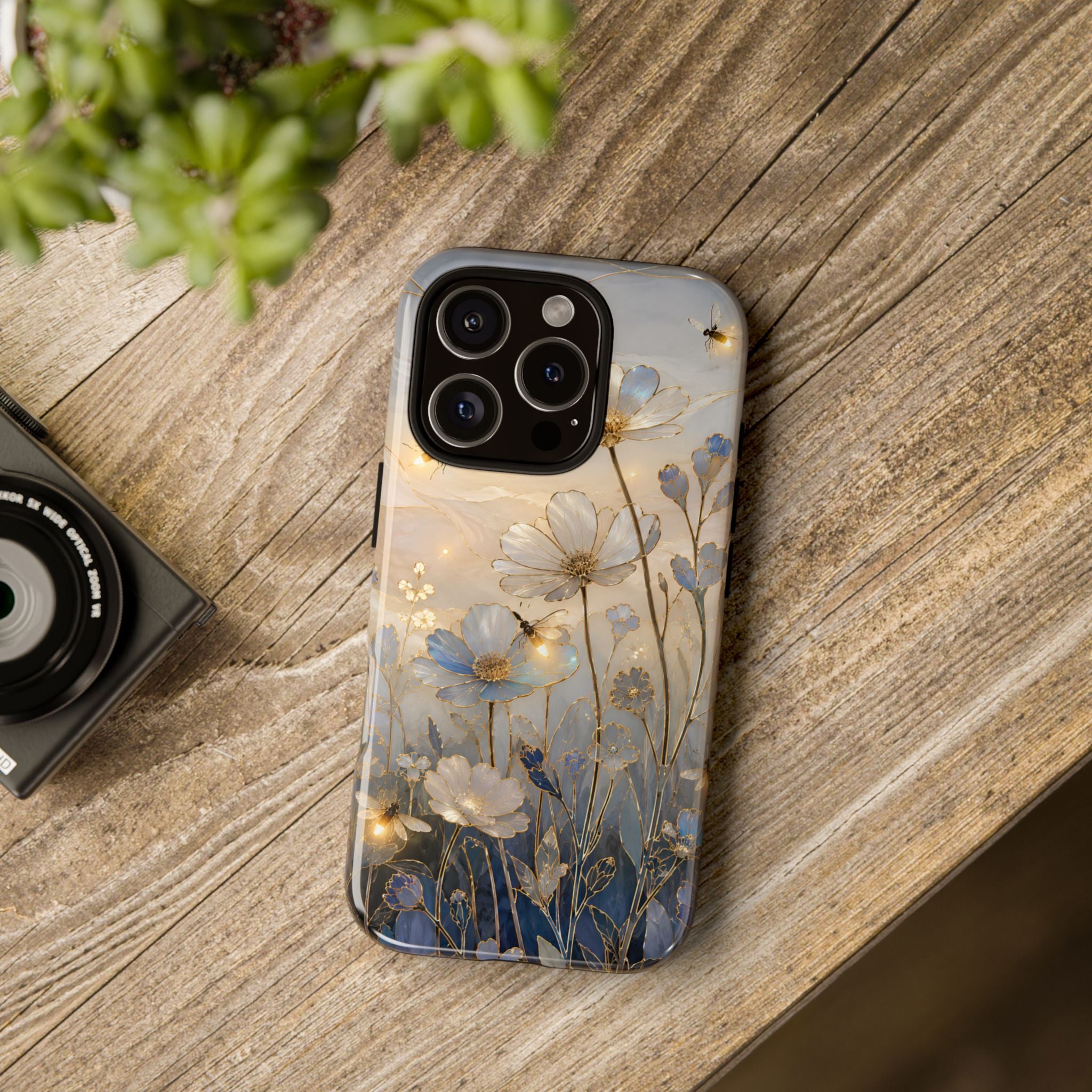 Moonlit Wildflower iPhone Case | Firefly Meadow Art Cover