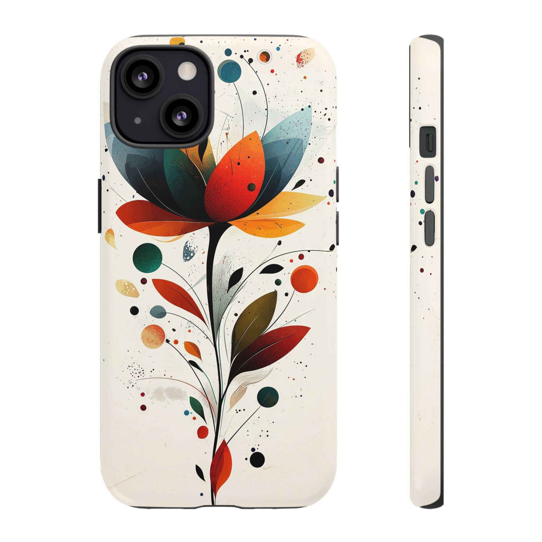 Floral Abstract Tough iPhone Case | Colourful Lotus Art Protective Cover