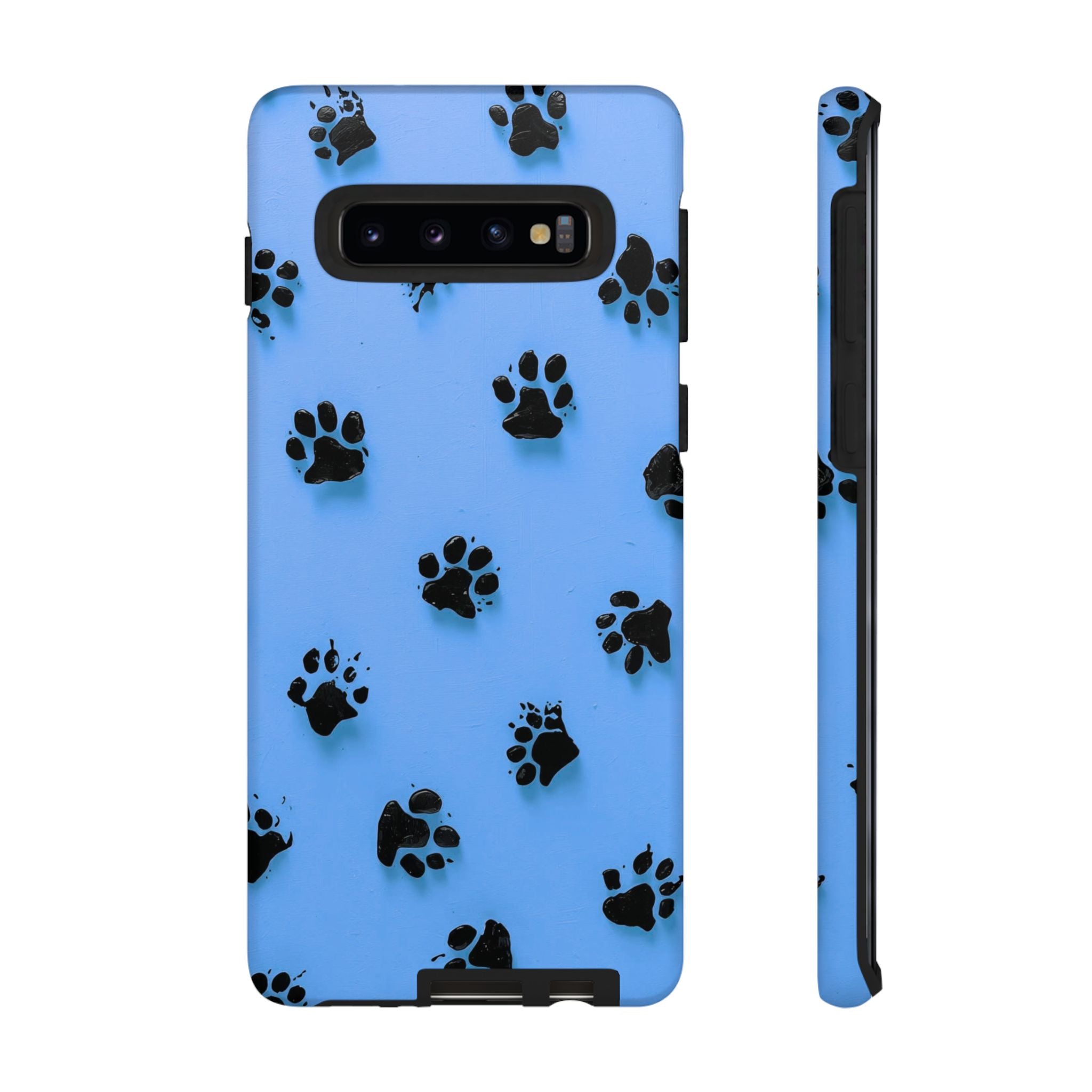 Blue Paw Print Tough Samsung Galaxy Case — Protective Dog & Cat Lover Cover