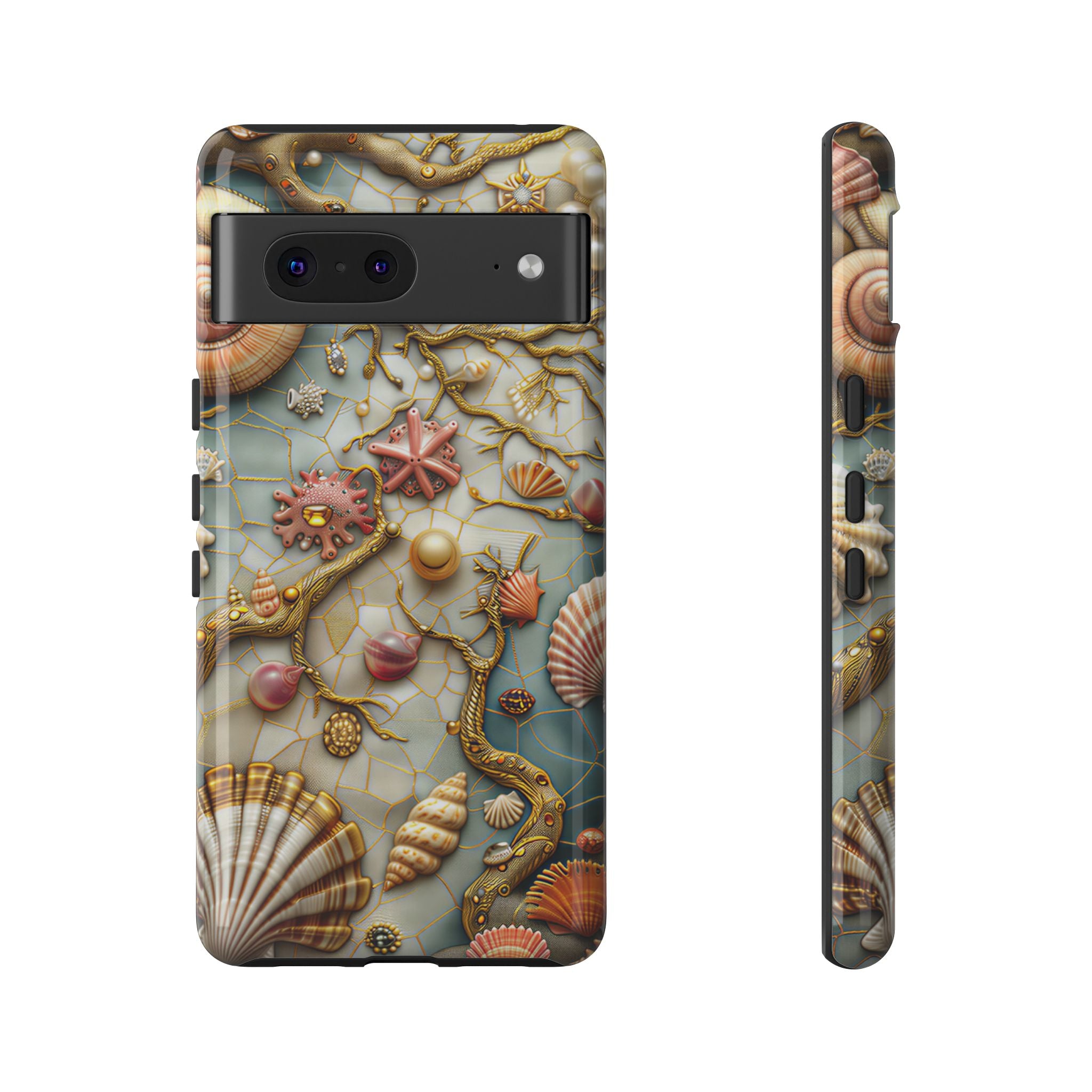 Decorative Seashell & Pearl Beach Design Google Pixel Case