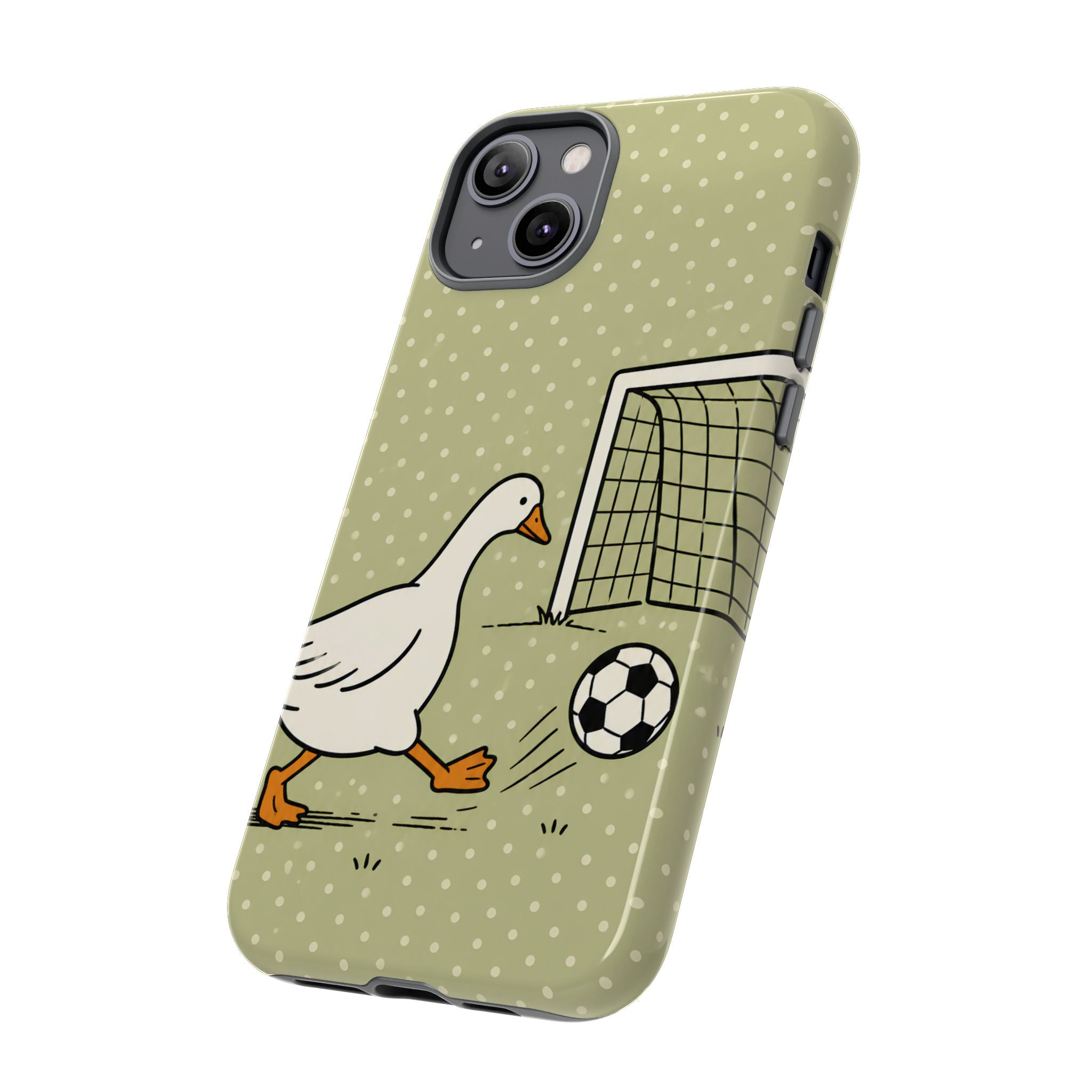 Funny Goose Soccer iPhone Case | Cute Sports Bird Cover