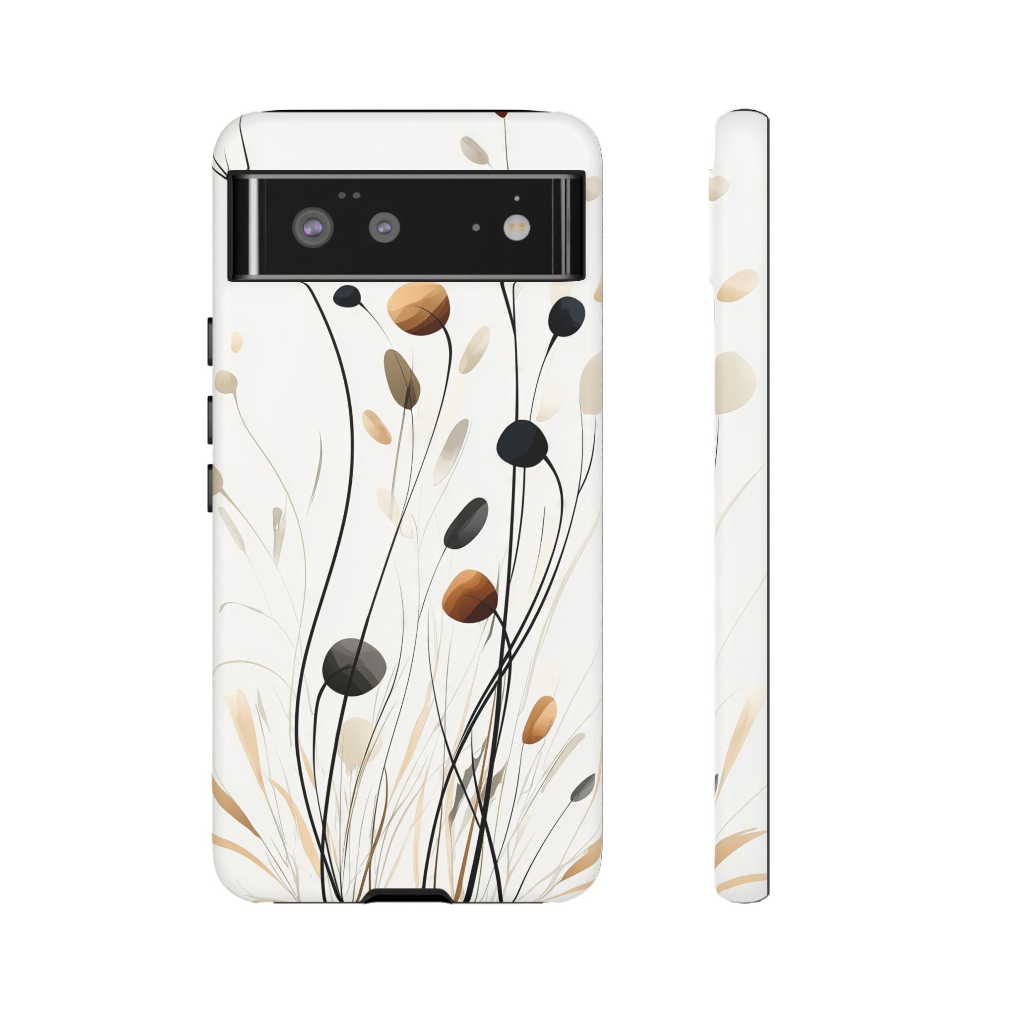 Floral Breeze Tough Google Pixel Case | Minimal Neutral Botanical Design