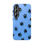 Blue Paw Print Tough Samsung Galaxy Case — Protective Dog & Cat Lover Cover