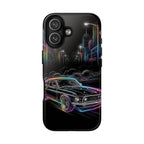 Neon Muscle Car iPhone Case | Retro City Nightscape