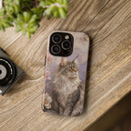 Maine Coon Cat iPhone Case | Floral Cat iPhone Case
