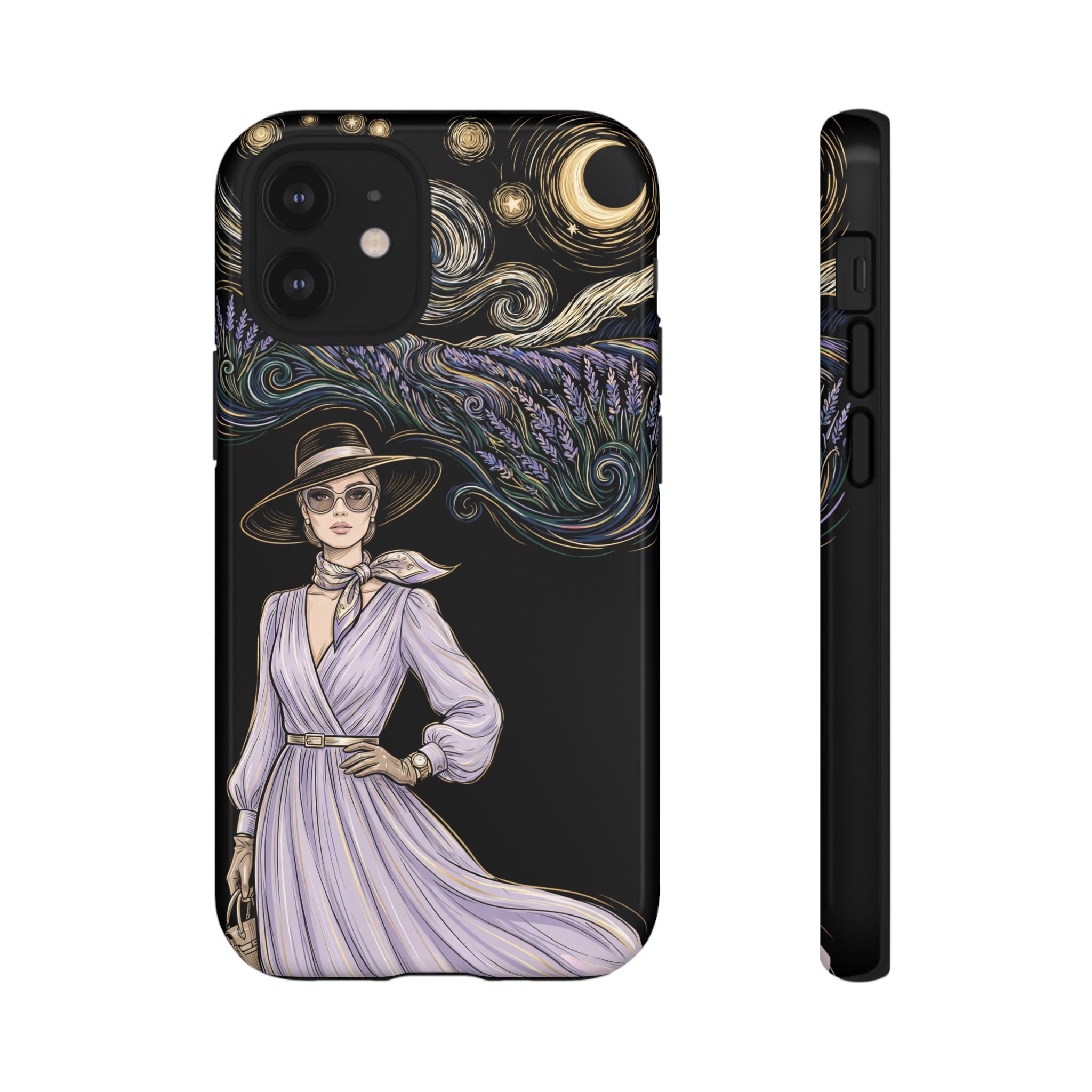 Starry Night Lavender Woman iPhone Case | Artistic Protective Tough Case