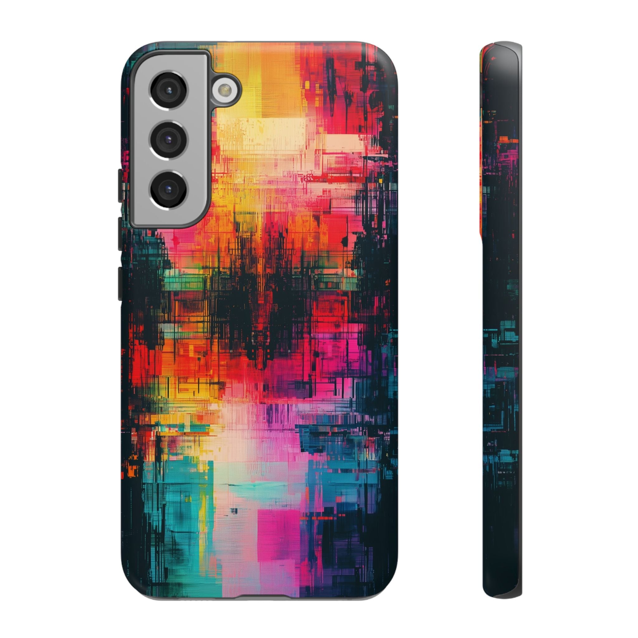 Abstract Neon Glitch Art Tough Samsung Galaxy Case