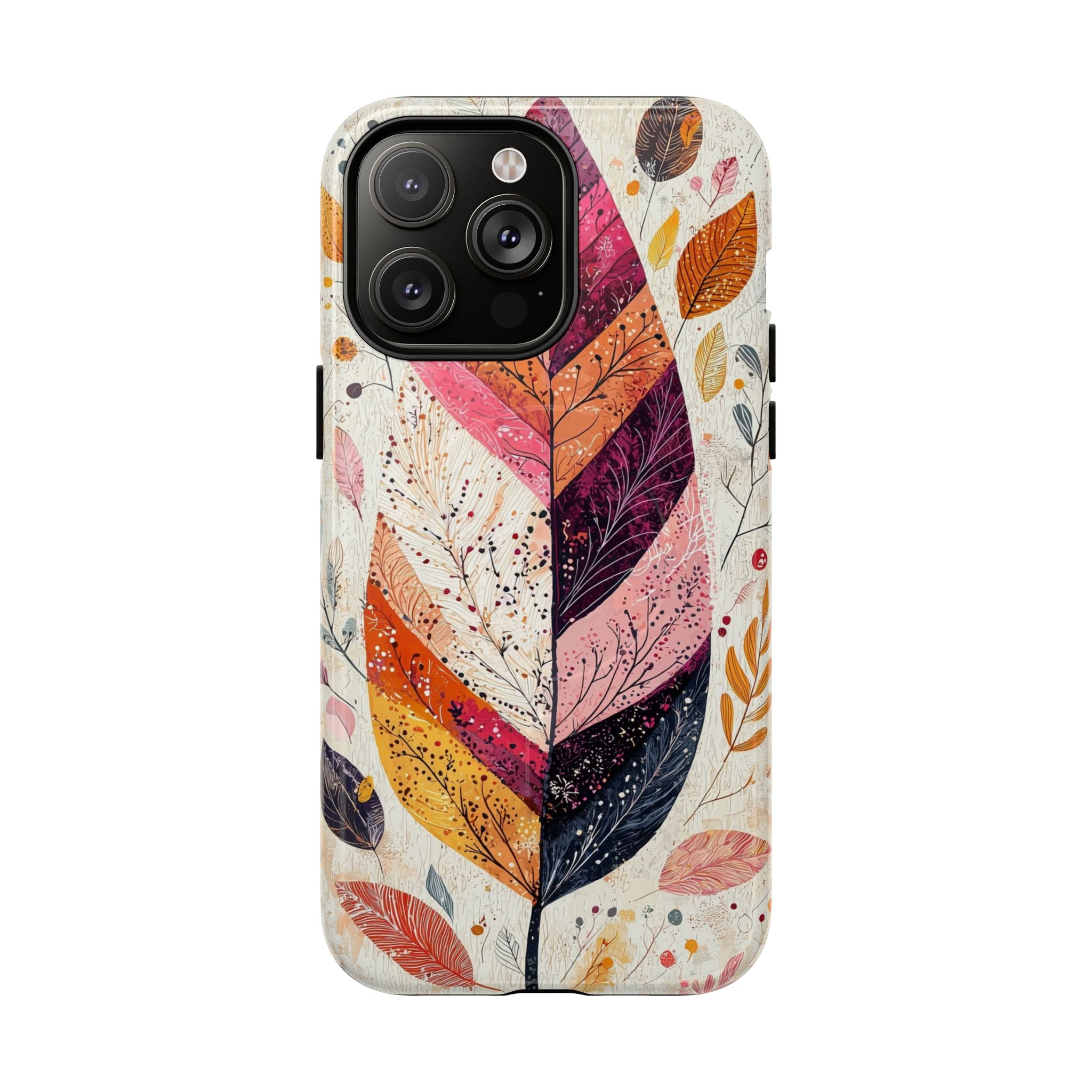 Custodia MagSafe resistente per iPhone Autumn Leaf | Design autunnale con piume ad acquerello