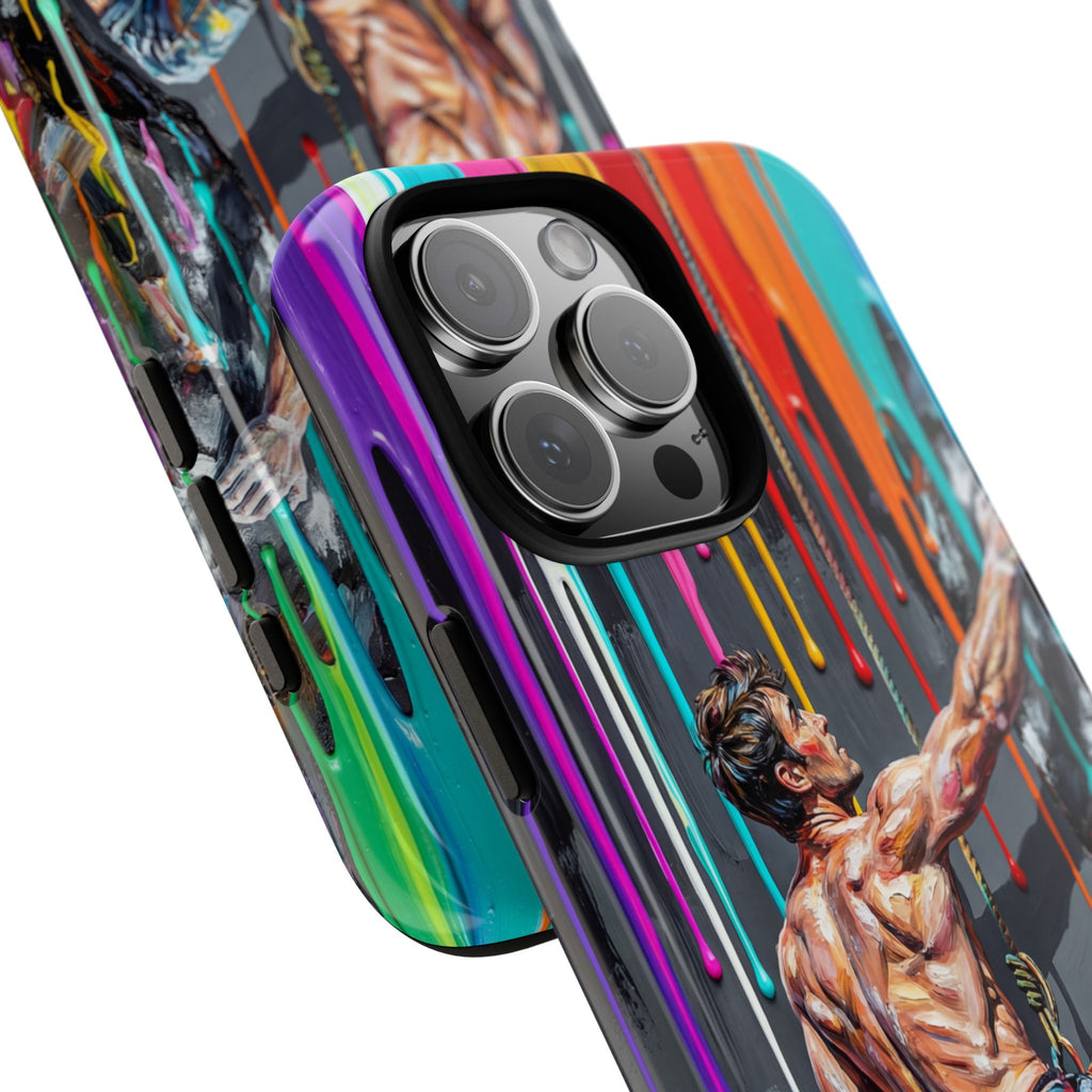 Colourful Rock Climber Art Protective iPhone Case