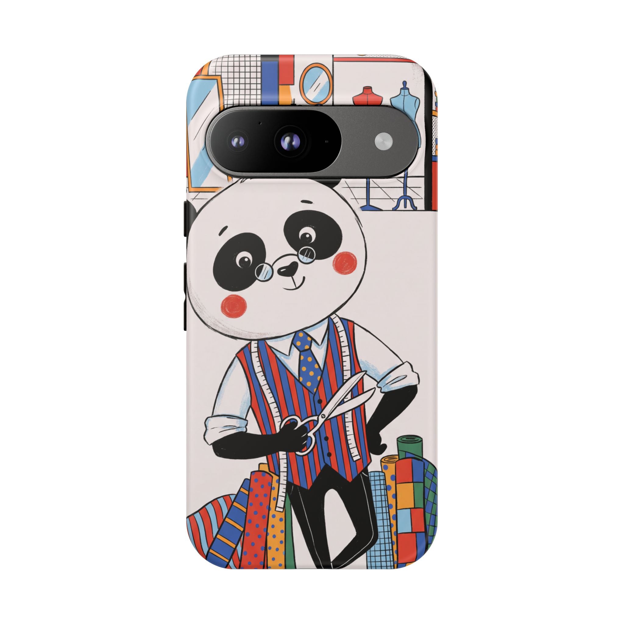 Panda Tailor Google Pixel Phone Case | Cute Seamstress Cartoon