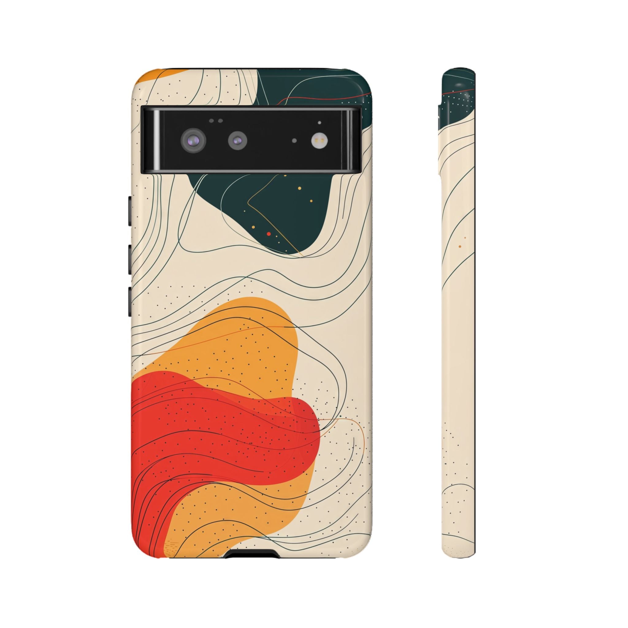 Abstract Retro Waves Google Pixel Case | Colourful Modern Art