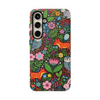 Floral Woodland Samsung Galaxy Phone Case | Colourful Fox & Owl Protective Cover