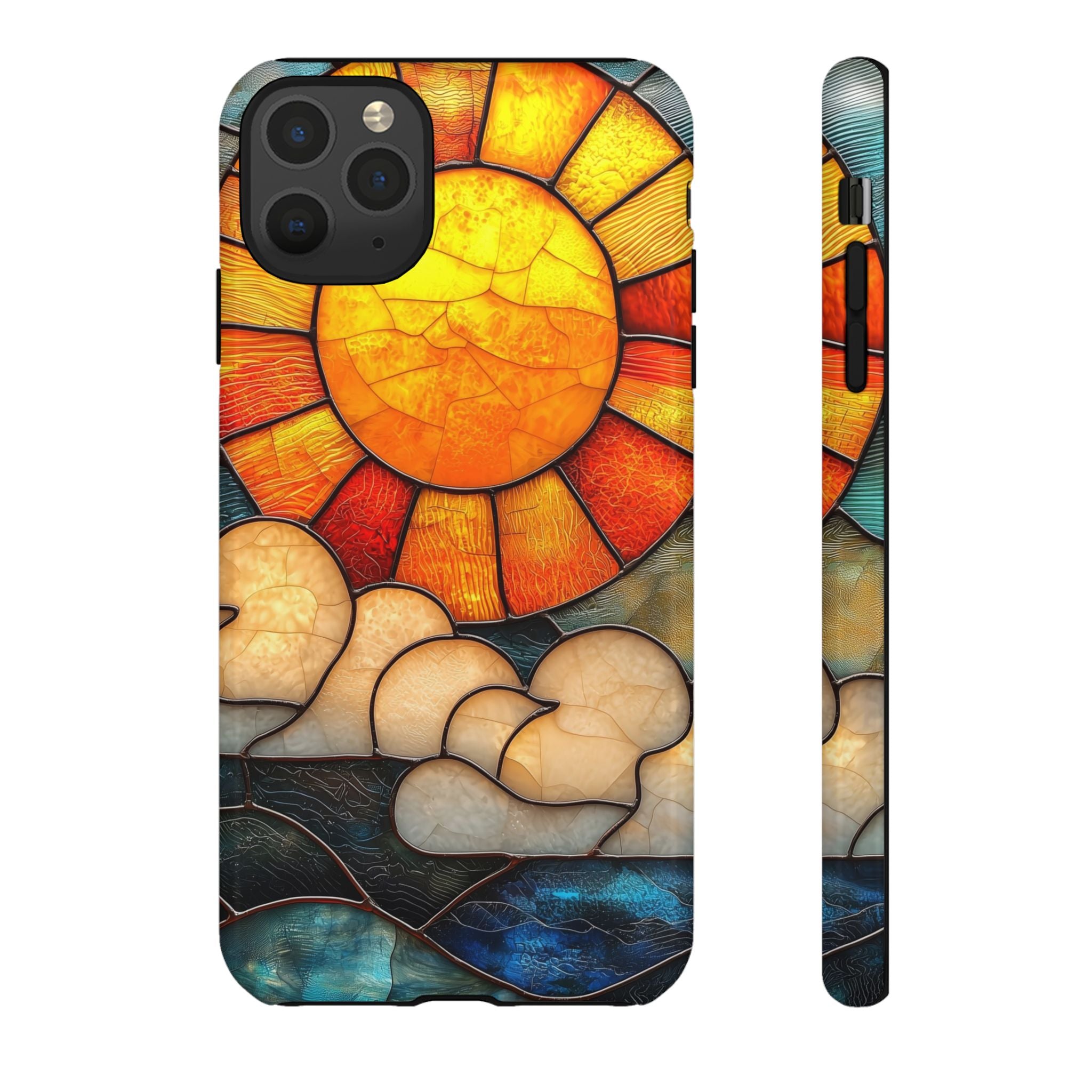 Stained Glass Sun & Clouds iPhone Case