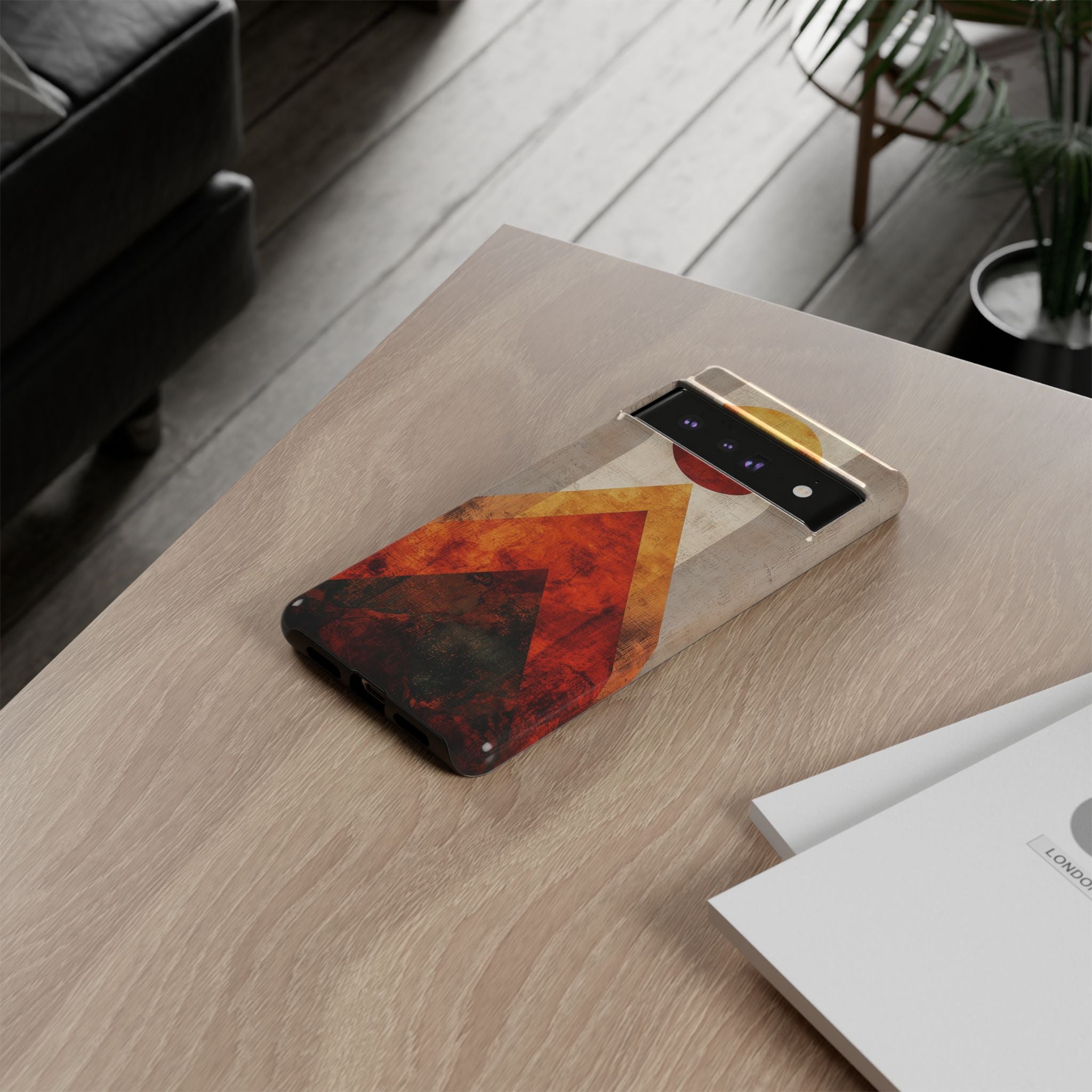 Retro Geometric Sunset Google Pixel Case