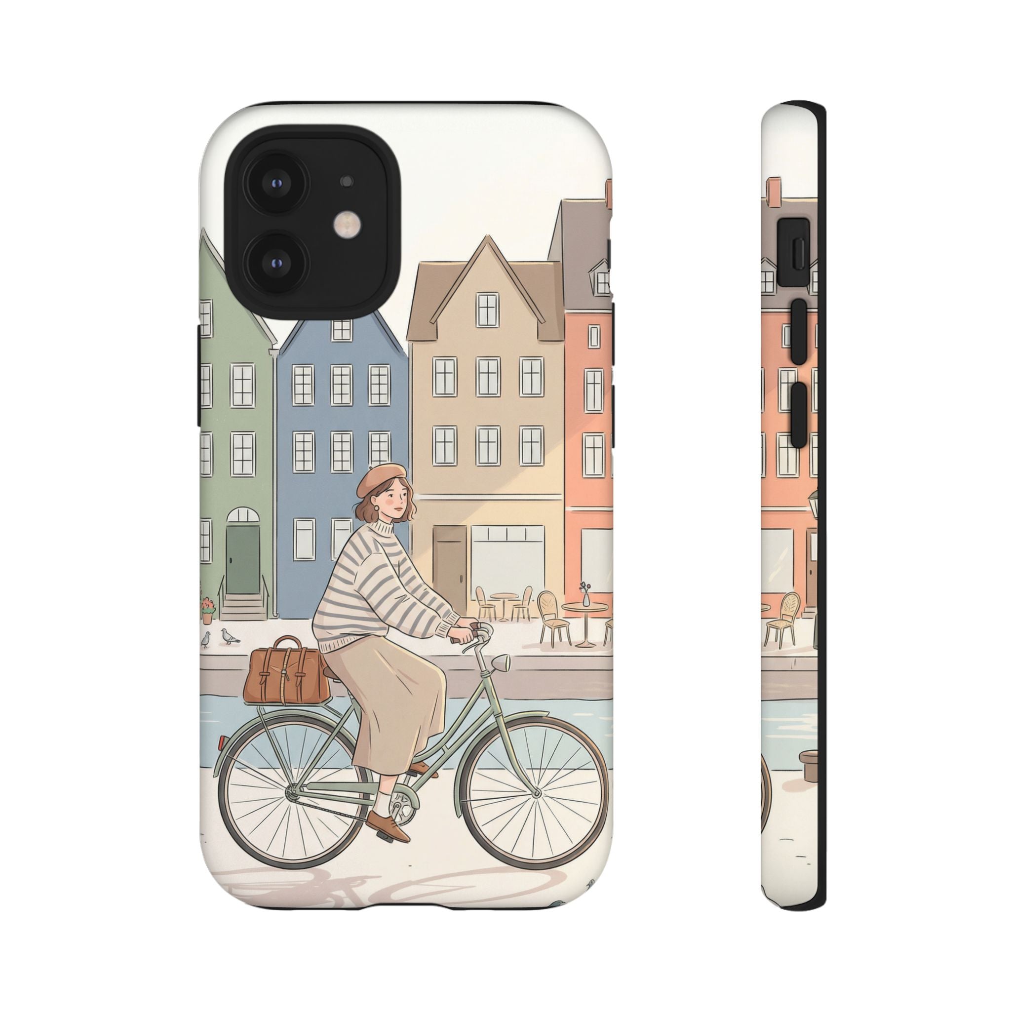 City Bike iPhone Case | Cozy European Street Illustration Tough Cases