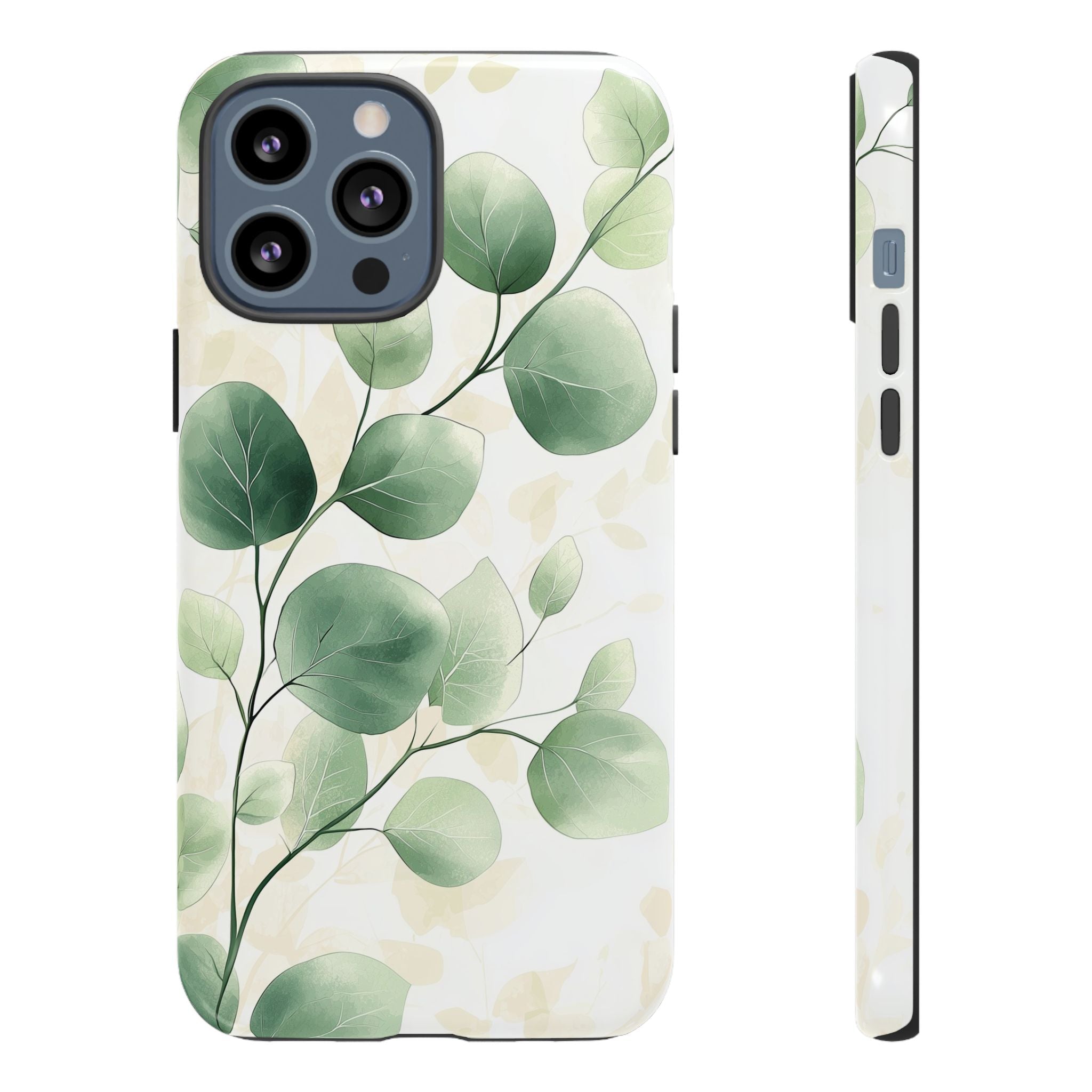 Botanical Eucalyptus Tough iPhone Case | Green Watercolour Leaf