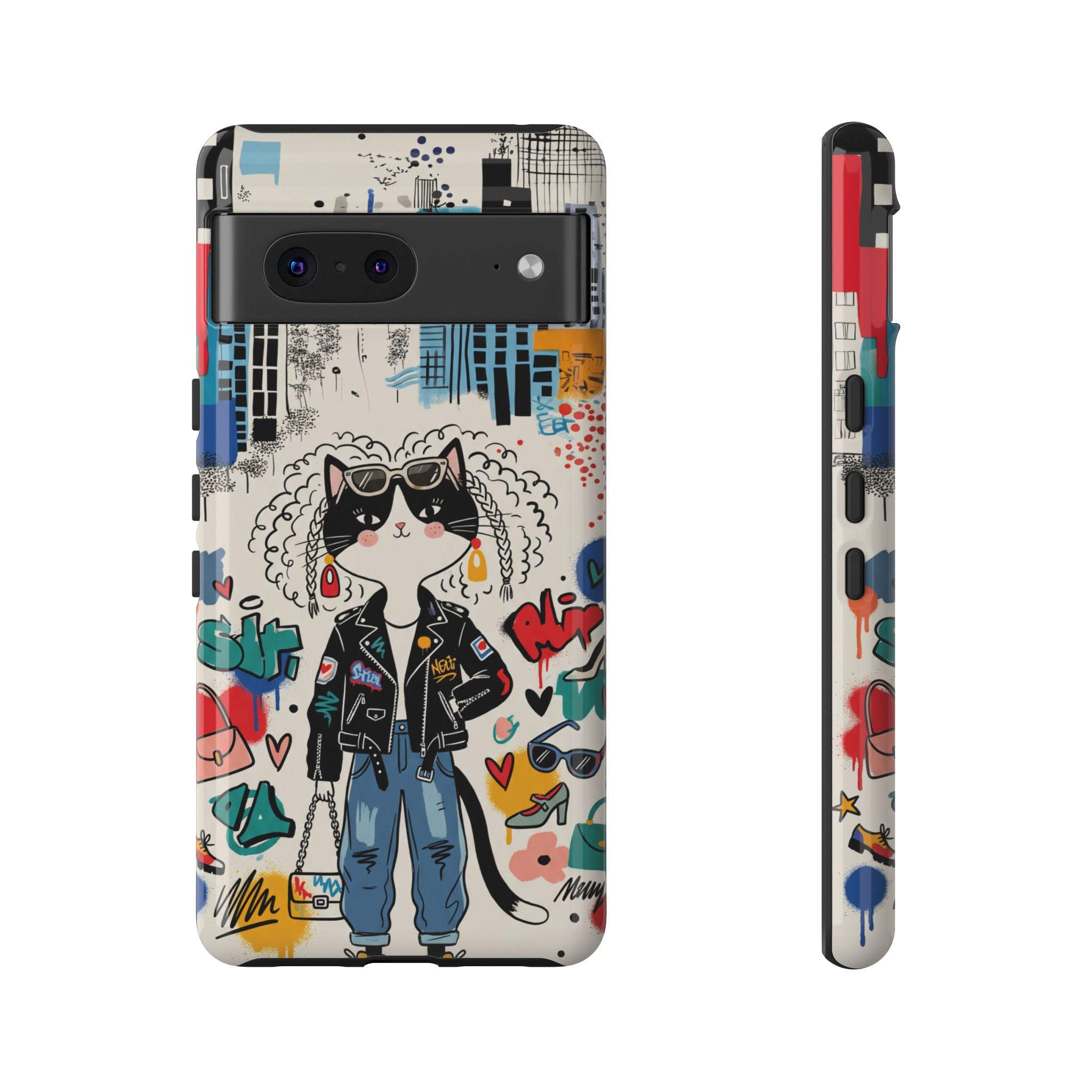 Punk City Cat Graffiti Design Google Pixel Phone Case