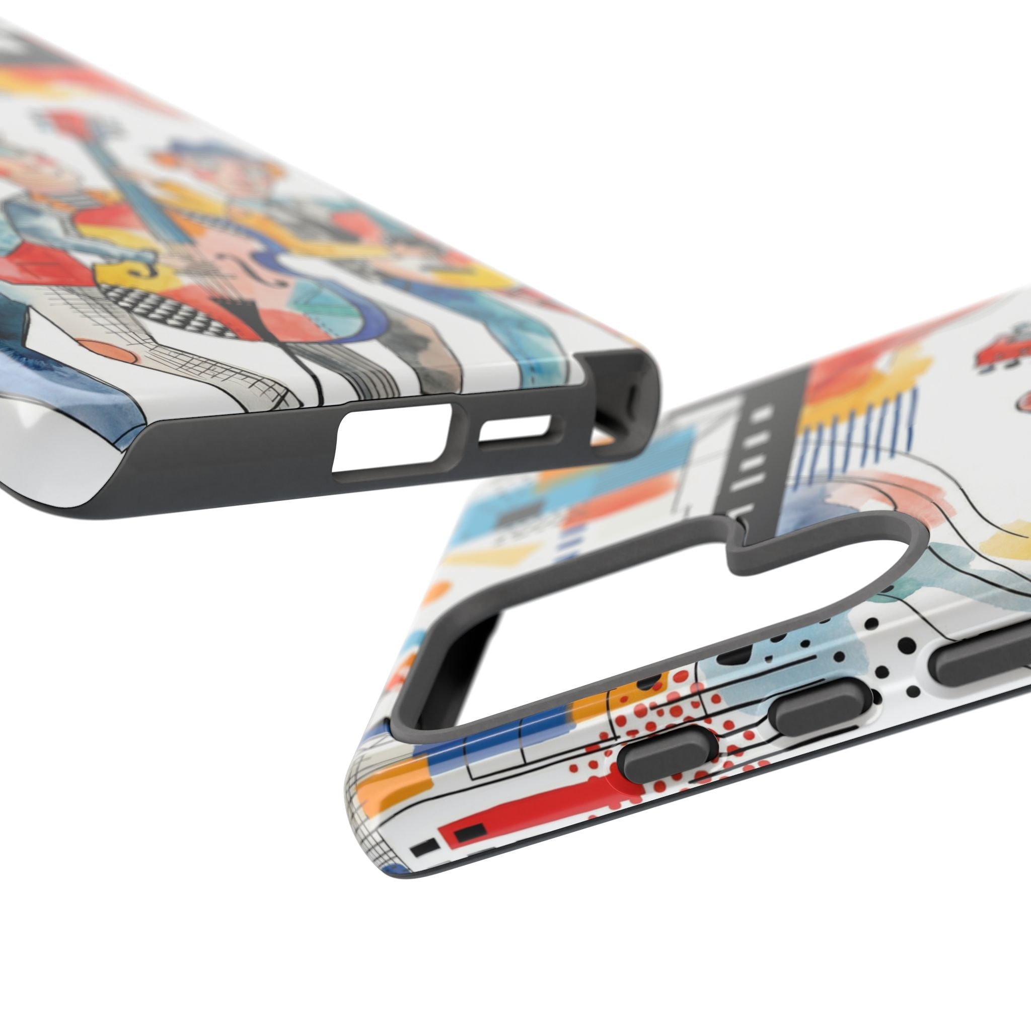 Musical Trio Illustrated Samsung Galaxy Phone Case | Colorful Jazz Band Art Phone Cover