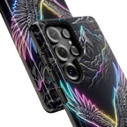 Neon Eagle Samsung Galaxy Phone Case with Mountain Design