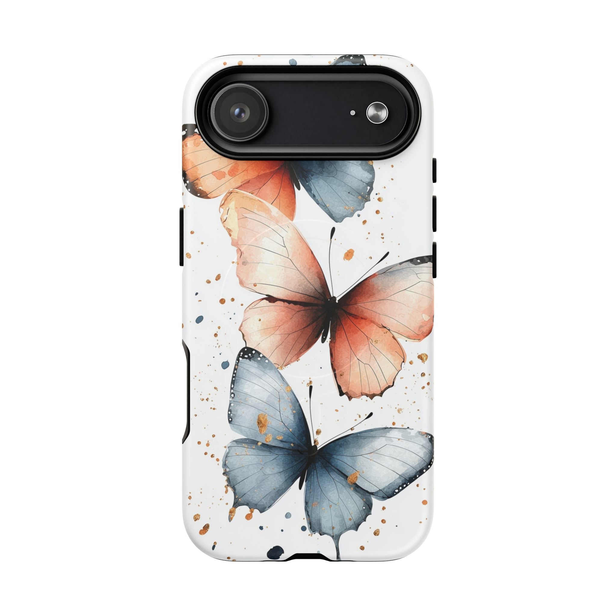 Custodia MagSafe resistente per iPhone con motivo farfalla acquerello