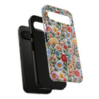 Floral Embroidered Pattern Tough Google Pixel Case — Colourful Daisy & Wildflower Design