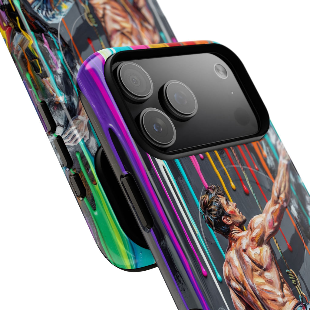 Colourful Rock Climber Art Protective MagSafe iPhone Case