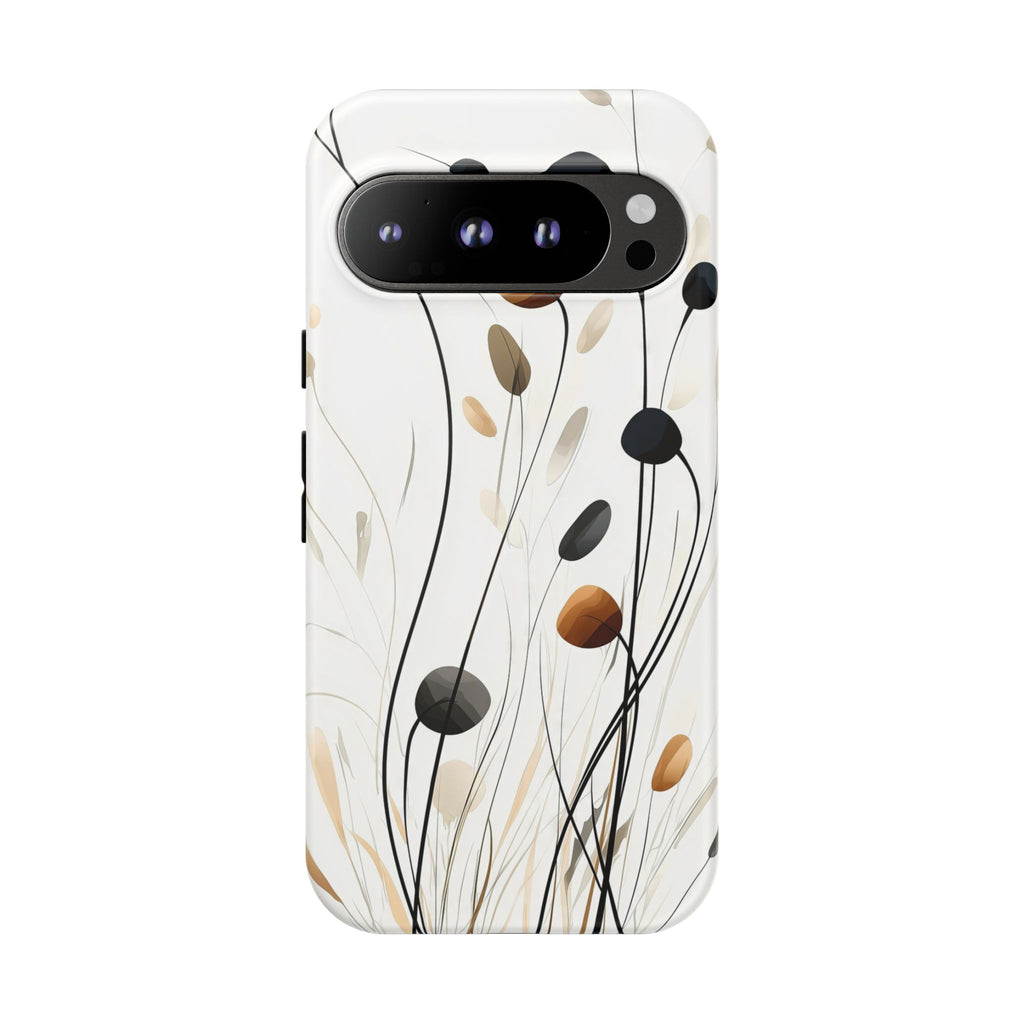 Floral Breeze Tough Google Pixel Case | Minimal Neutral Botanical Design