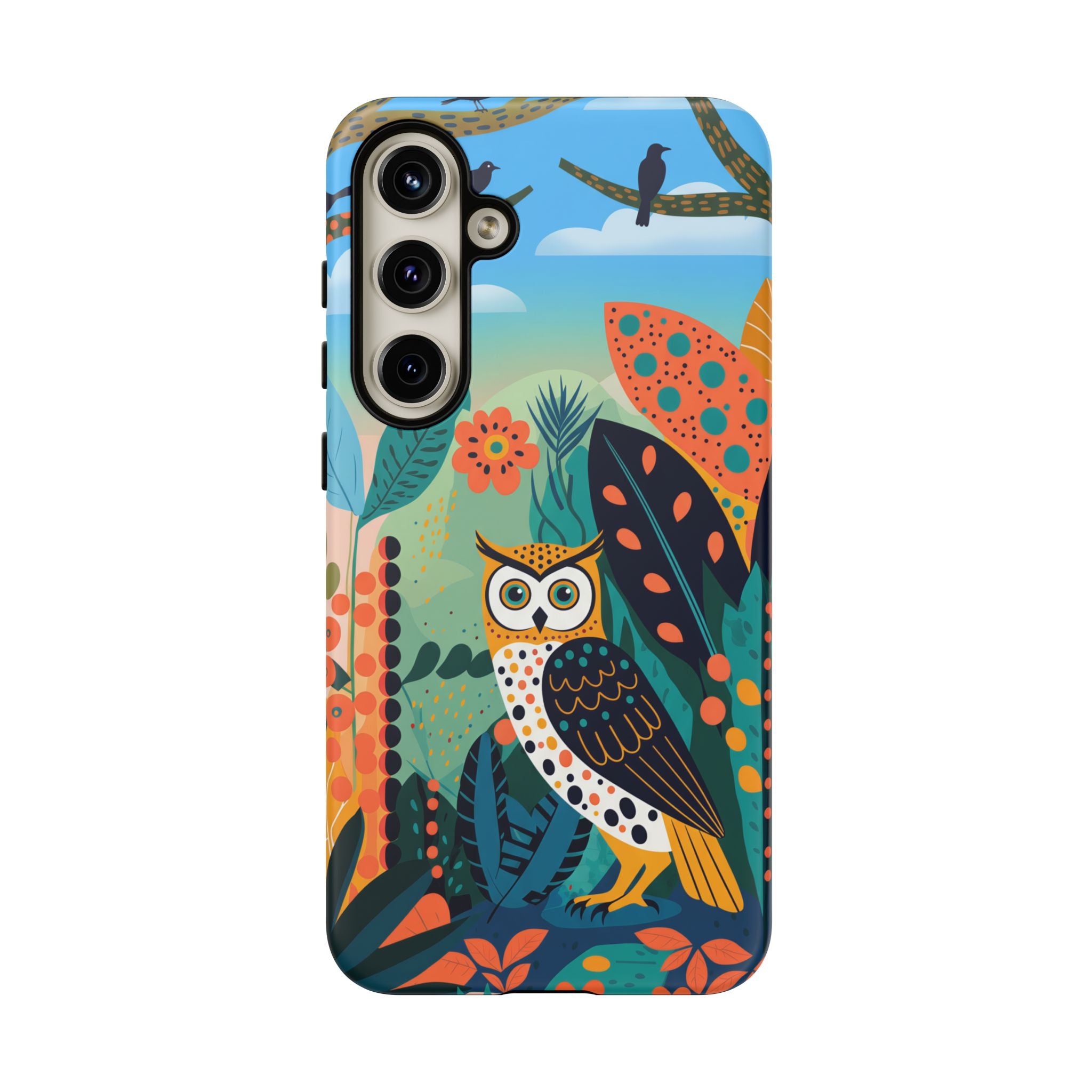 Botanical Forest Colourful Owl Samsung Galaxy Phone Case