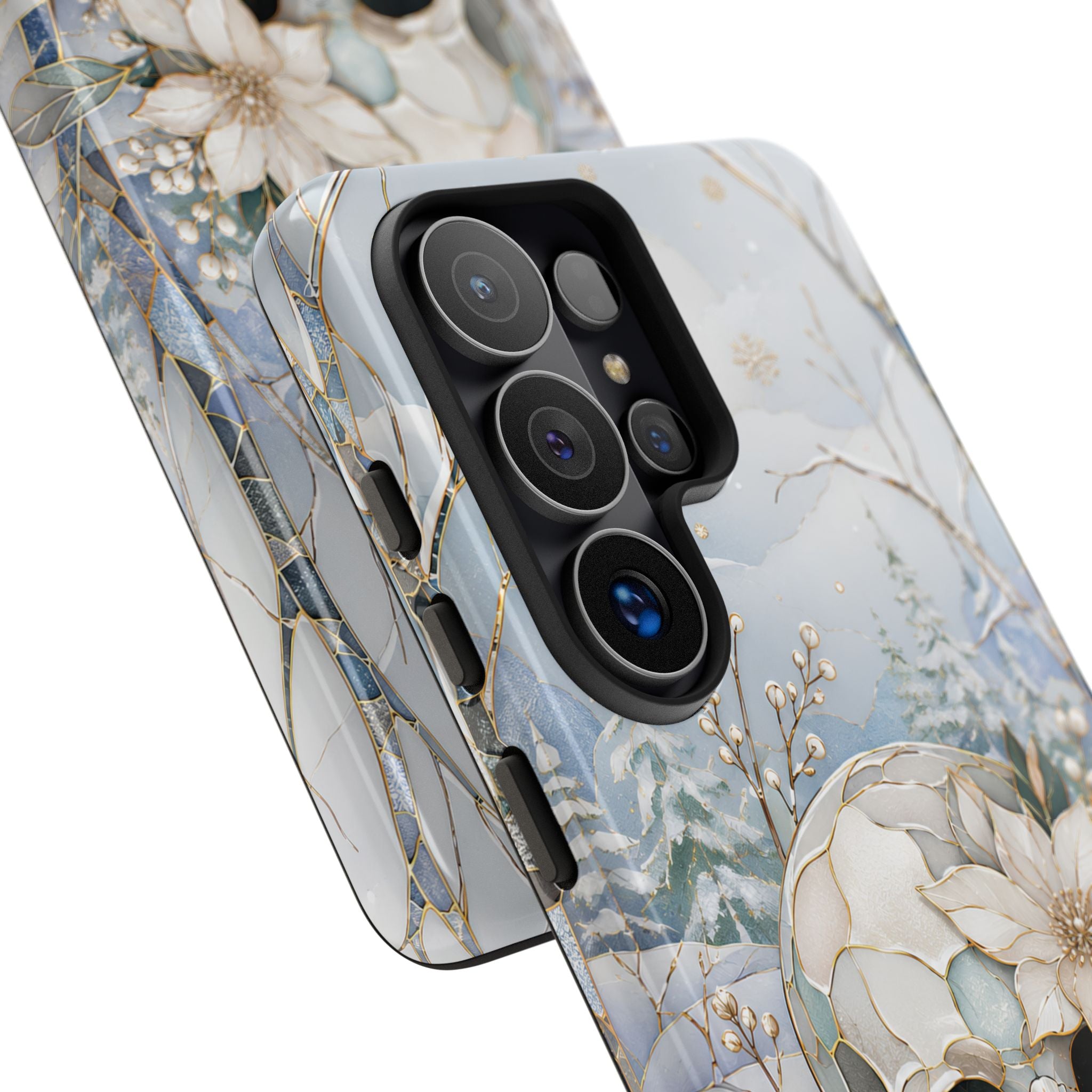 Gothic Skull Samsung Galaxy Phone Case | Winter Floral Phone Case