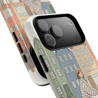 City Bike MagSafe iPhone Case | Cozy European Street Illustration Tough Cases