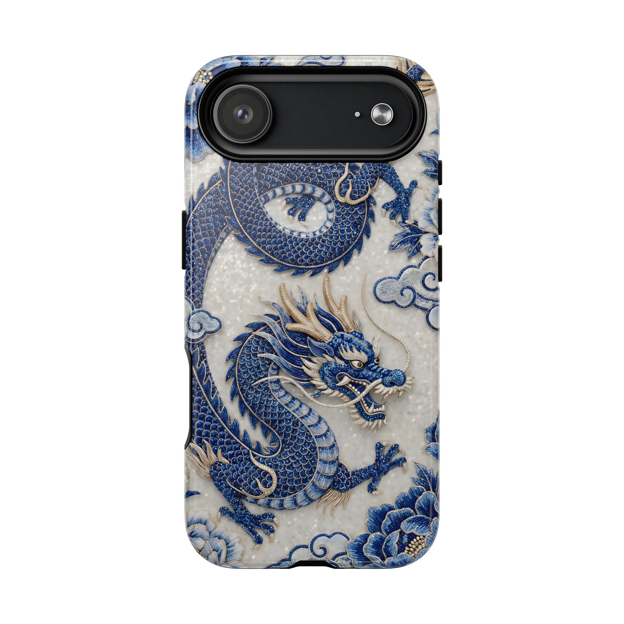 Asian Zodiac Dragon MagSafe iPhone Case V2 | Blue & White Porcelain Luxury Protective Case | Year of the Dragon Gift
