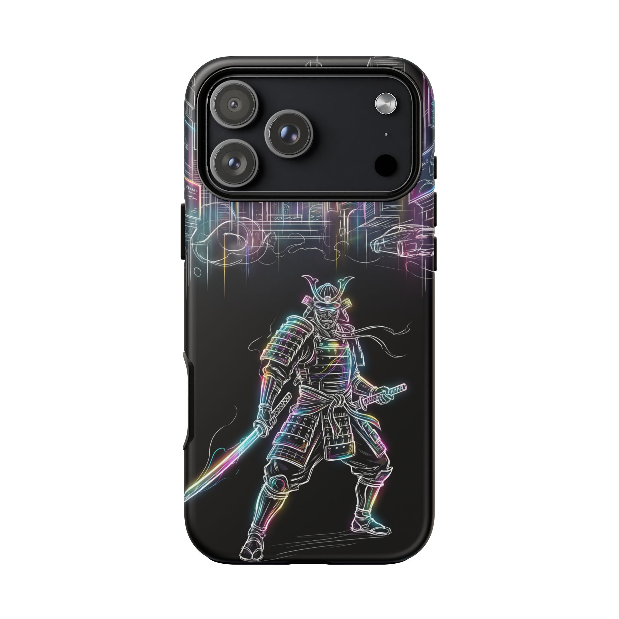 Neon Samurai iPhone Case | Cyberpunk City Armor