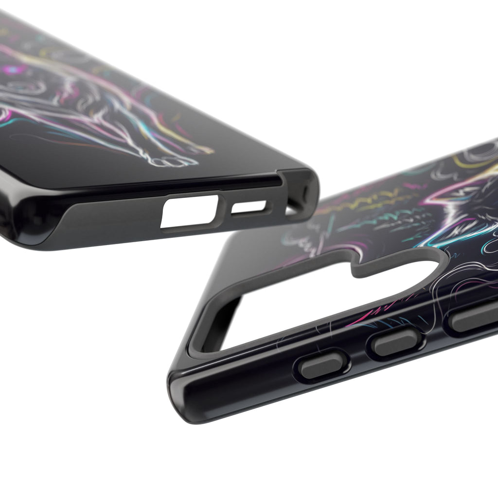 Neon Wolf Samsung Galaxy Phone Case | Mystic Glow Protective Tough Case