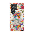 Floral Rainbow Cat Samsung Galaxy Phone Case | Cat News Design