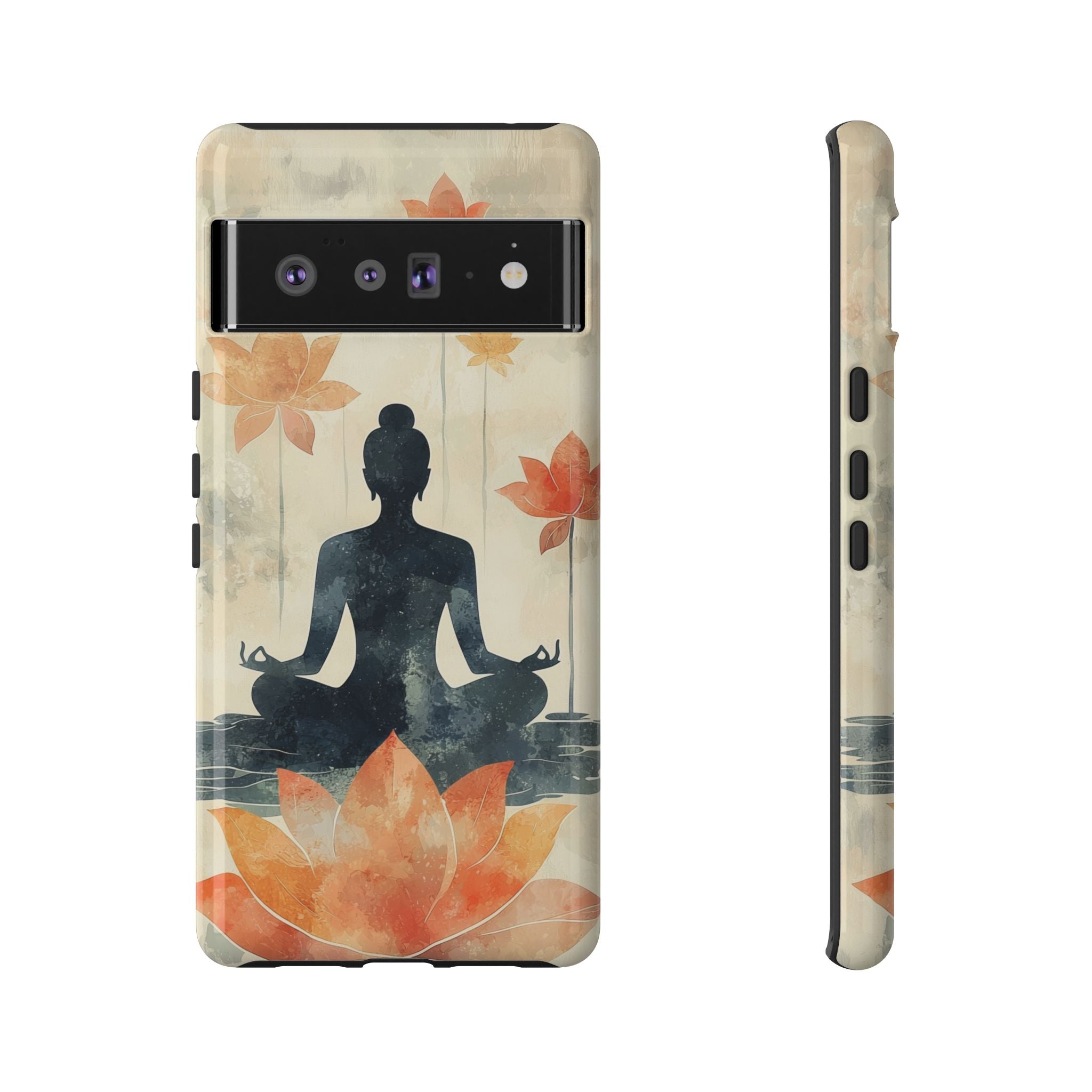 Yoga Lotus Google Pixel Case | Meditative Silhouette