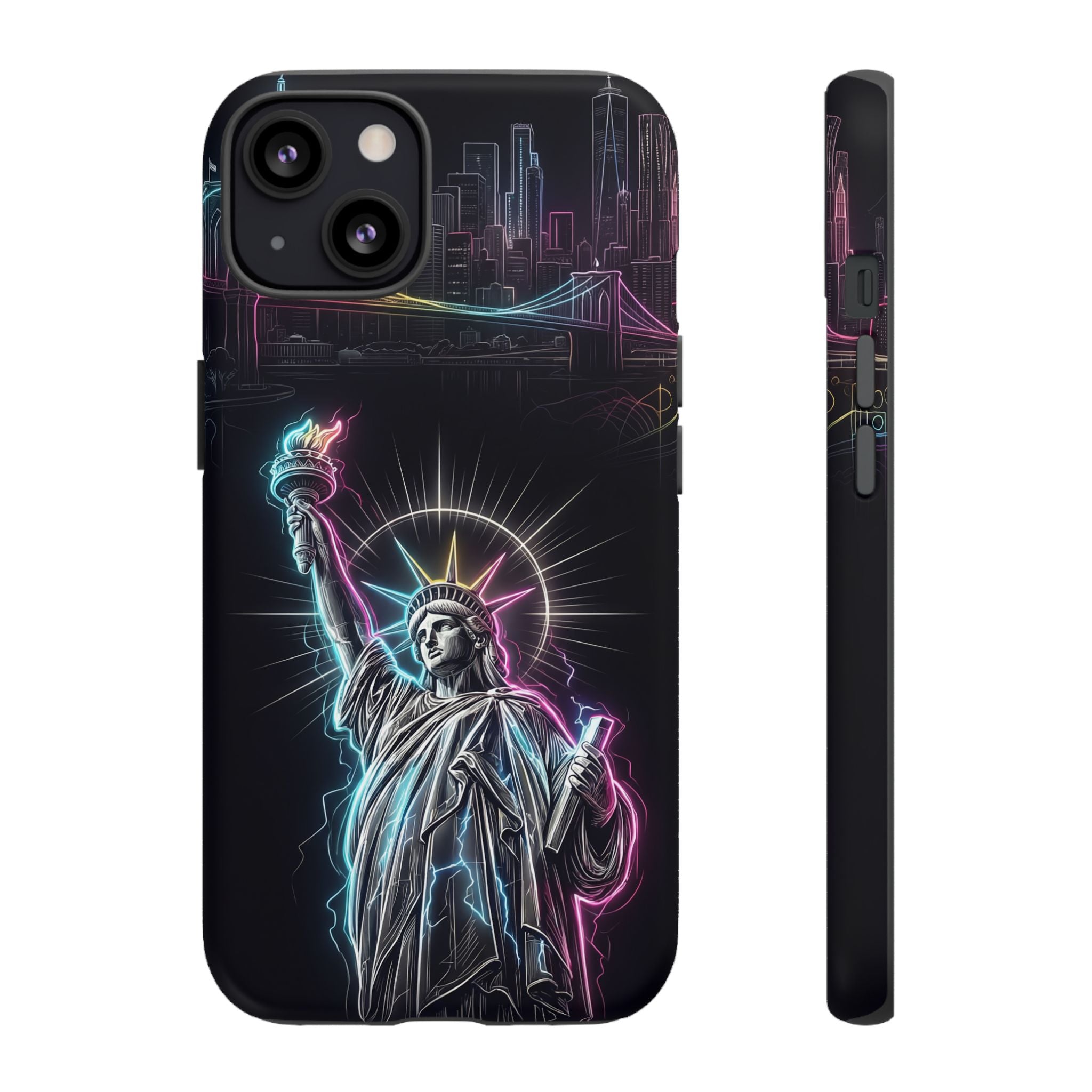 Neon Statue of Liberty Tough iPhone Case