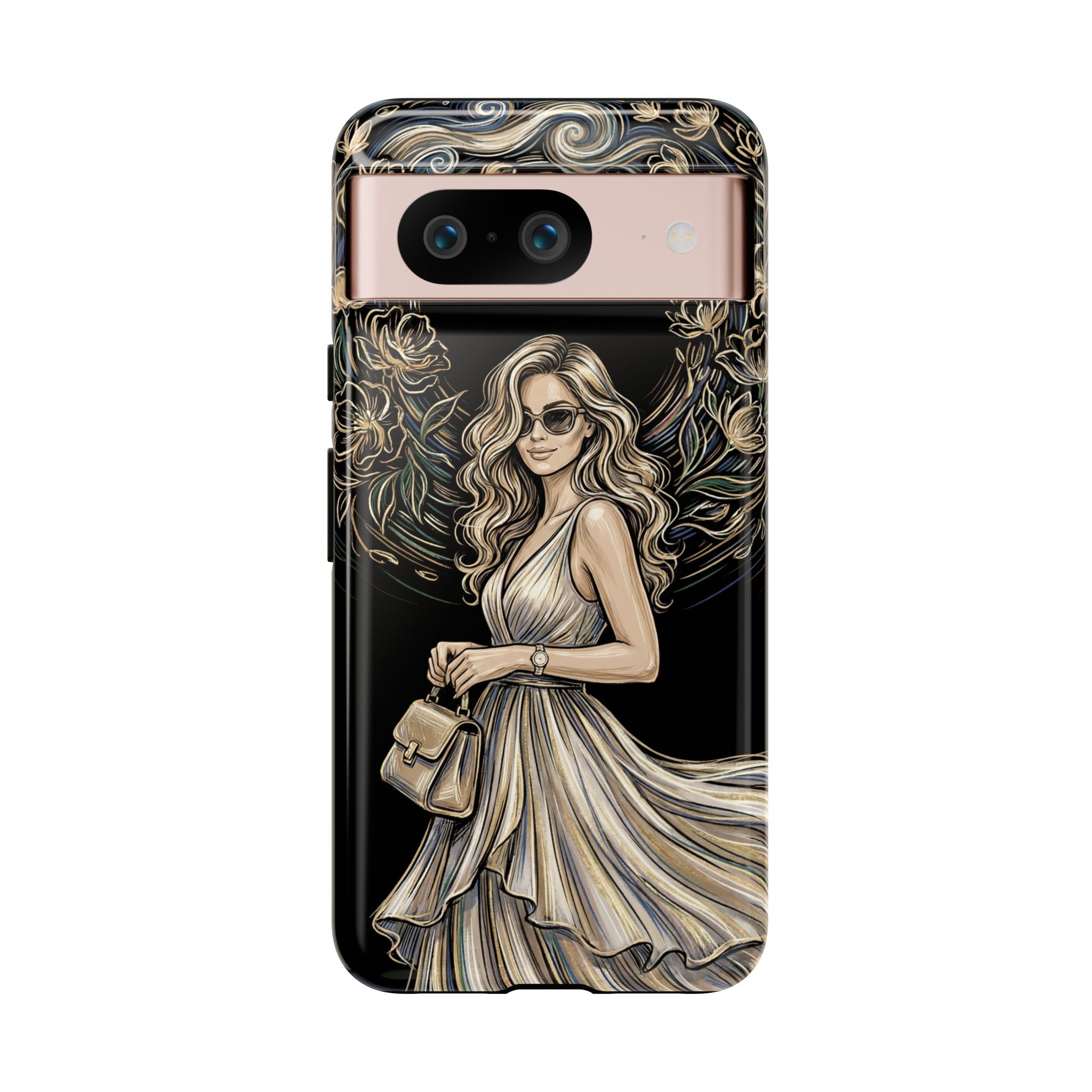 Stylish Woman Floral Wreath Tough Google Pixel Phone Case