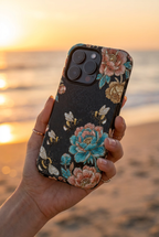 Floral Bees Tough MagSafe iPhone Case | Vintage Rose & Bumblebee Protective Cover