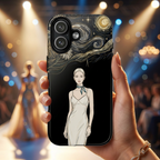Starry Night Fashion MagSafe iPhone Case | Elegant Woman Illustration