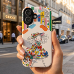 Cute Fashion Girl iPhone Case | Colourful Shopping Street Design