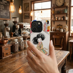 Illustrated Trench Coat Fashion Chic City Girl iPhone Case