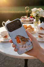 Robin Winter iPhone Case — Protective Floral Bird Design
