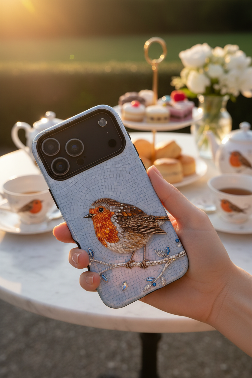 Robin Winter iPhone Case — Protective Floral Bird Design