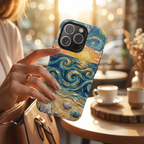 Sea Sunset iPhone Case — Van Gogh‑Style Beach Waves with Shells