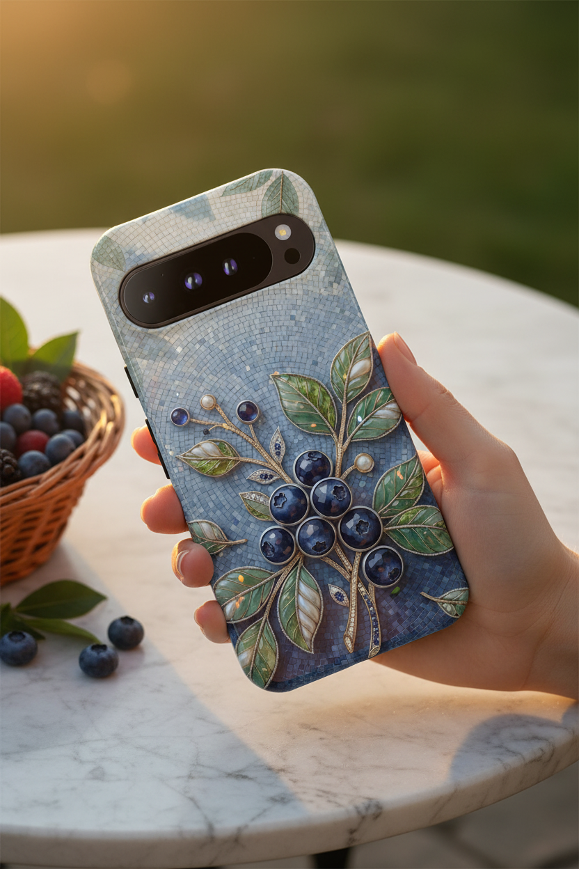 Blueberry Botanical Tough Google Pixel Phone Case | Floral Protective Phone Cover