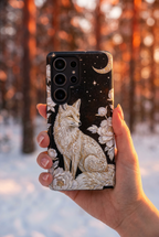Mystic Fox Moon Samsung Galaxy Phone Case | Celestial Floral Phone Cover